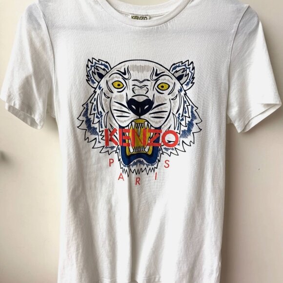 Kenzo White Tiger T-Shirt Women S/M - Picture 1 of 6